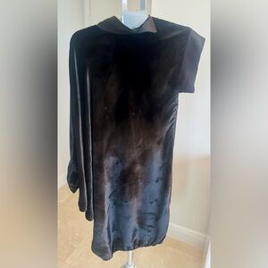 Lanvin Asymmetrical Velvet Dress in Black, Unique design and details, M